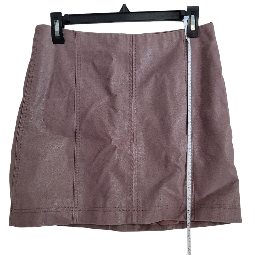 Free People 8 Mauve Purple Faux Leather Mini Skirt